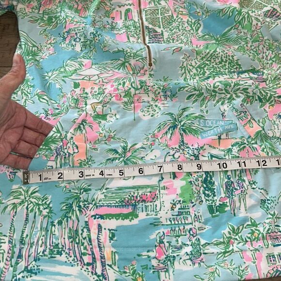 Lilly Pulitzer 🌴 🌸Palm Beach 🌺🏖️ Skipper Hoodie Kangaroo 🦘Pockets 1/2 Zip🆙 - Picture 11 of 17